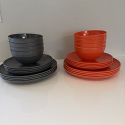 Title: Modern Melamine Dinnerware Set for 8 (24 Pieces) – Outdoor/Patio Readyu