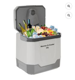Riedhoff Car Refrigerator, Cooler & Warmer 35 Quart/33 L, 12V/110V AC Plug in, Gray