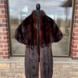 Real Sable Fur Shawl Cape Stole Vintage Fur Evening Accessory One Size MINT