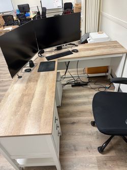 Farmhouse L-Shaped Executive Desk