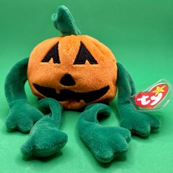 Ty Beanie Babies | Pumkin the Jack-o-Lantern |  5th Gen Hand Tag | 10/31/1998