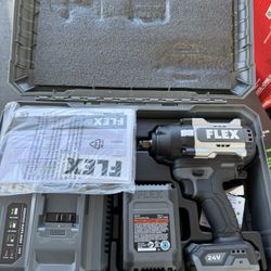 Flex 24 Vol Taladro De Impacto De 1/2 Pulgada Batería 6.0am Y Cargador Rápido 