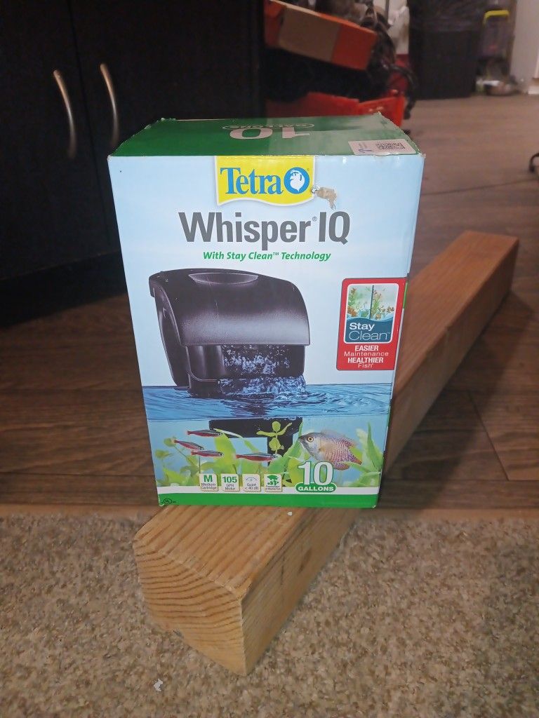 Tetra 10 Gallon Whisper IQ Fish Tank Filter With Stay Clean Technology