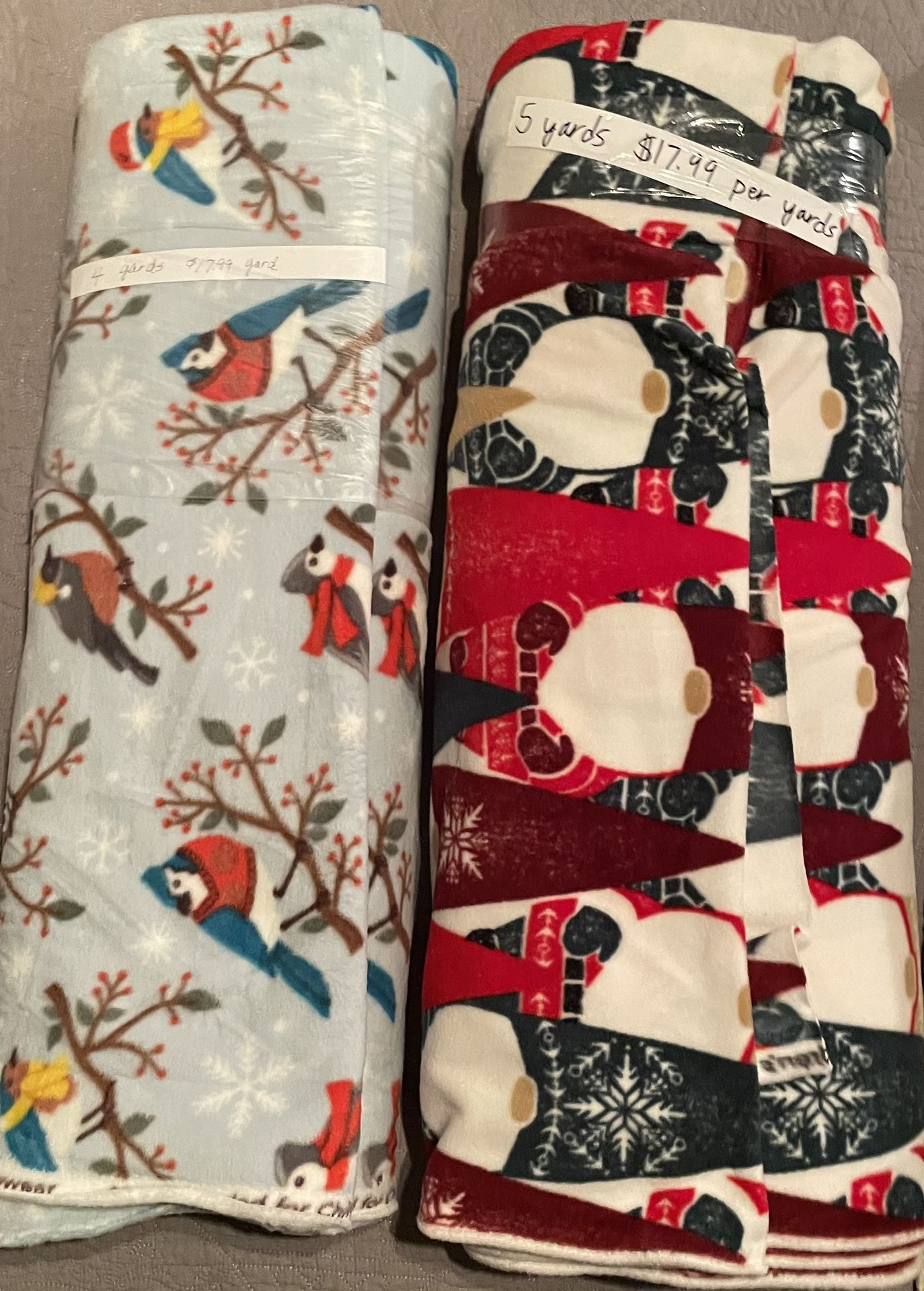 (2) Bolts Anti-Pill Fleece No-Sew Blanket Fabric