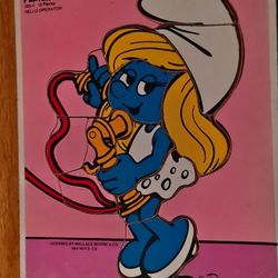 Vintage 1982 Smurfette Wooden Puzzle