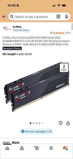 BRAND NEW G.SKILL Flare X5 DDR5 RAM 32GB (2x16GB) 6000MHz