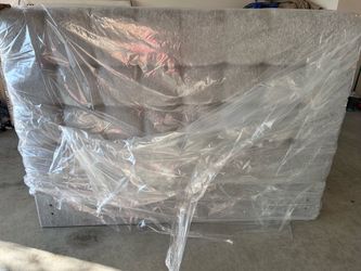 Here is a beautiful gray queen size headboard