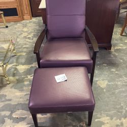 Purple Chair With Ottoman 