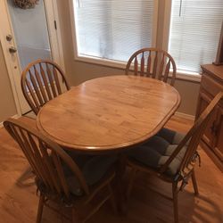 Oak Dining Table And Hutch