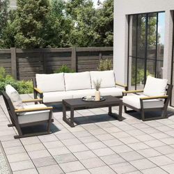 Aluminum Outdoor Sofa,5 Seats Modern Patio Furniture Set,with Coffee Table for Garden Backyard