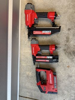 NEW Craftsman Pneumatic Nail Gun Set – Brad Nailer + Finish Nailer + Crown Stapler