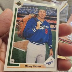 Los Angeles Dodgers Rare Error Variation '91 Upper Deck COMIC BALL Mickey Hatcher Hockey Sticks Hologram Mike Scioscia Ramon Martinez Kal Daniels Grif