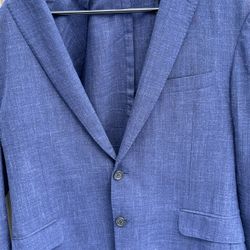 Burberry London Men's navy LINEN 2-Button Blazer Sport Jacket sz Medium 52R