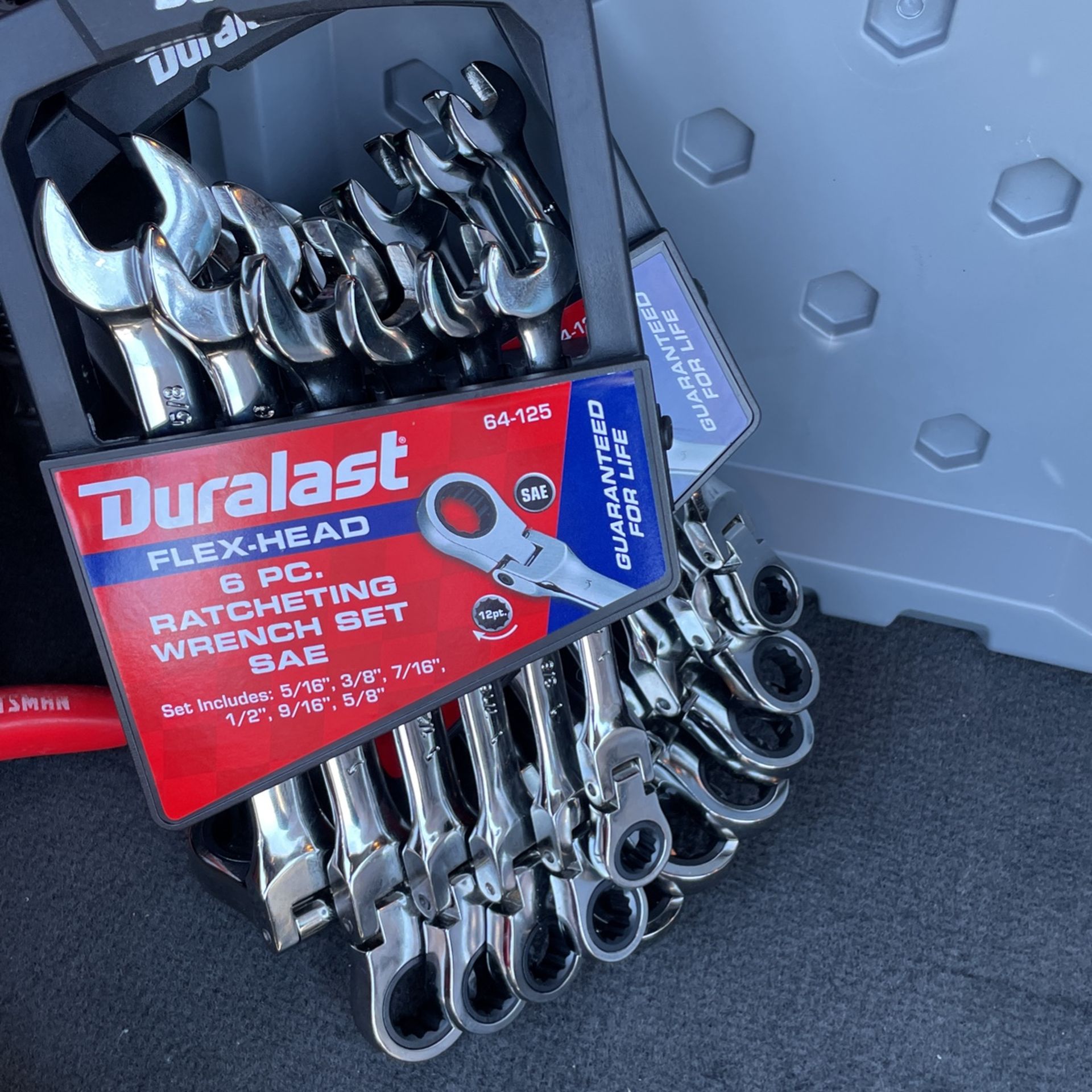 Duralast FLEX HEAD 6pc. Ratcheting Wrench Set SAE