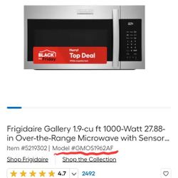 Frigidaire Over The Range Microwave