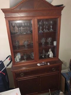 China cabinet with crystal glasses