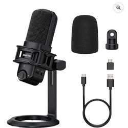 ZINGYOU Plug-and-Play Recording Pc Microphone Set, Studio-Quality USB Microphone for One-Button Mute