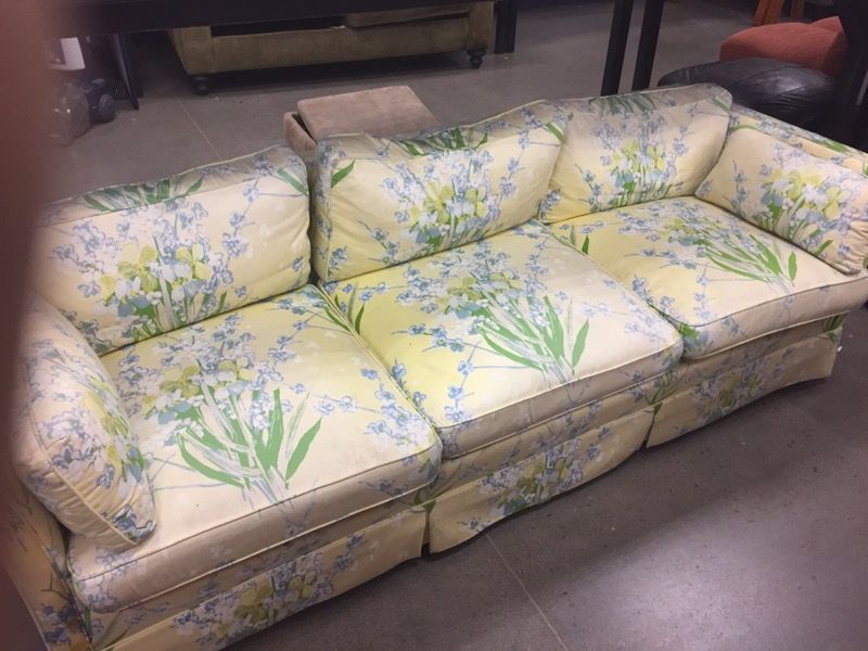 Yellow floral couch