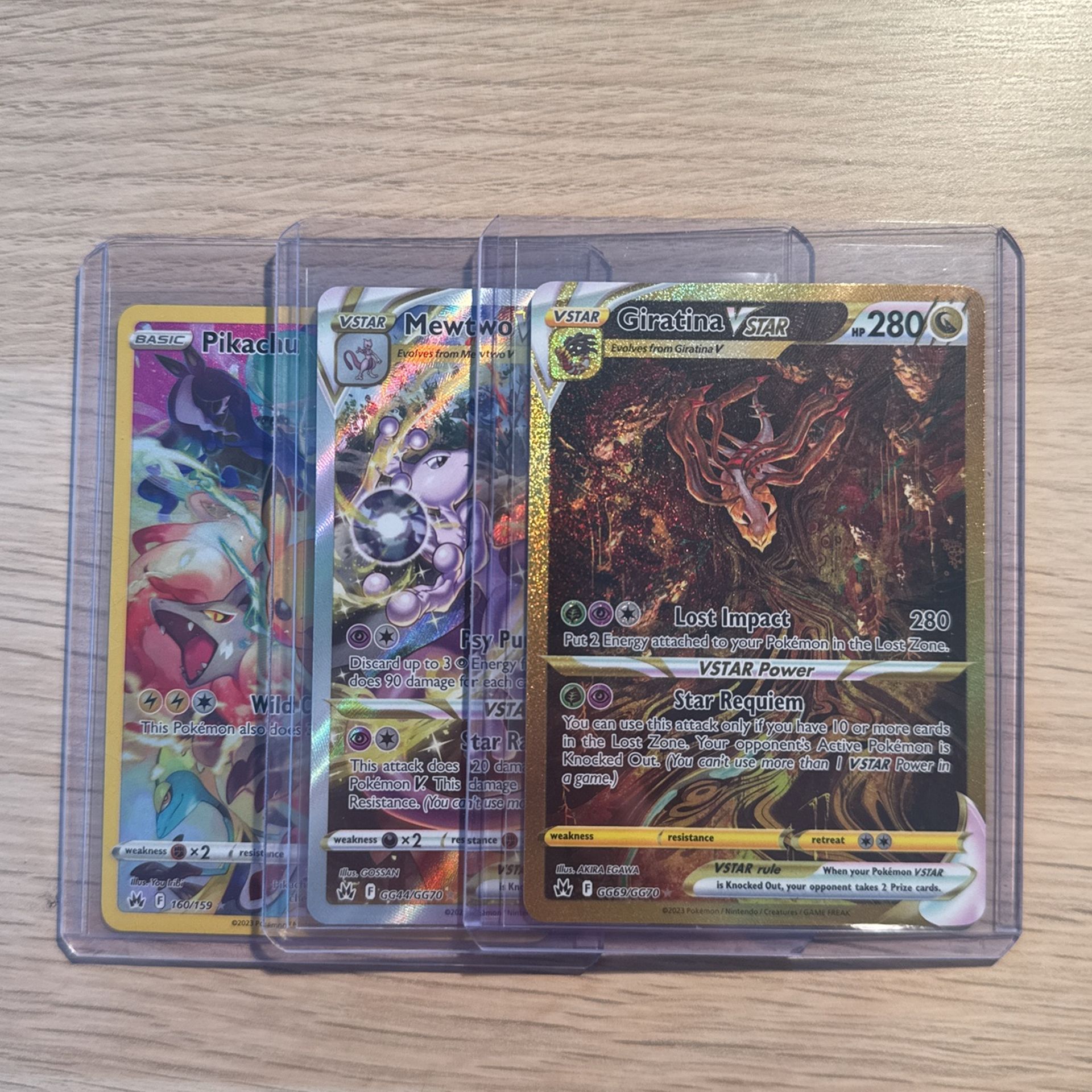 Crown Zenith Giratina VStar Gold, Mewtwo V Star Gallery, Pikachu