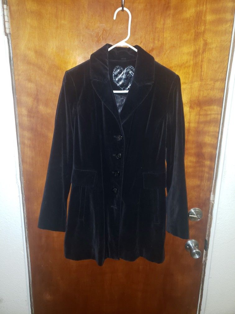 Guess black velvet jacket