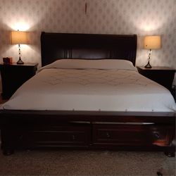 King Size Bedroom Set All Wood 6 Piece 