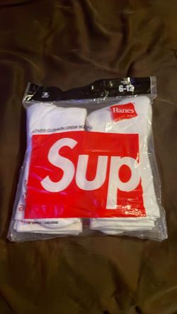 Supreme x Hanes Crew Socks White