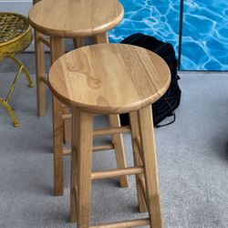 Solid Wood 29” Tall Stools. $10 Each. Pick Up And Jupiter .