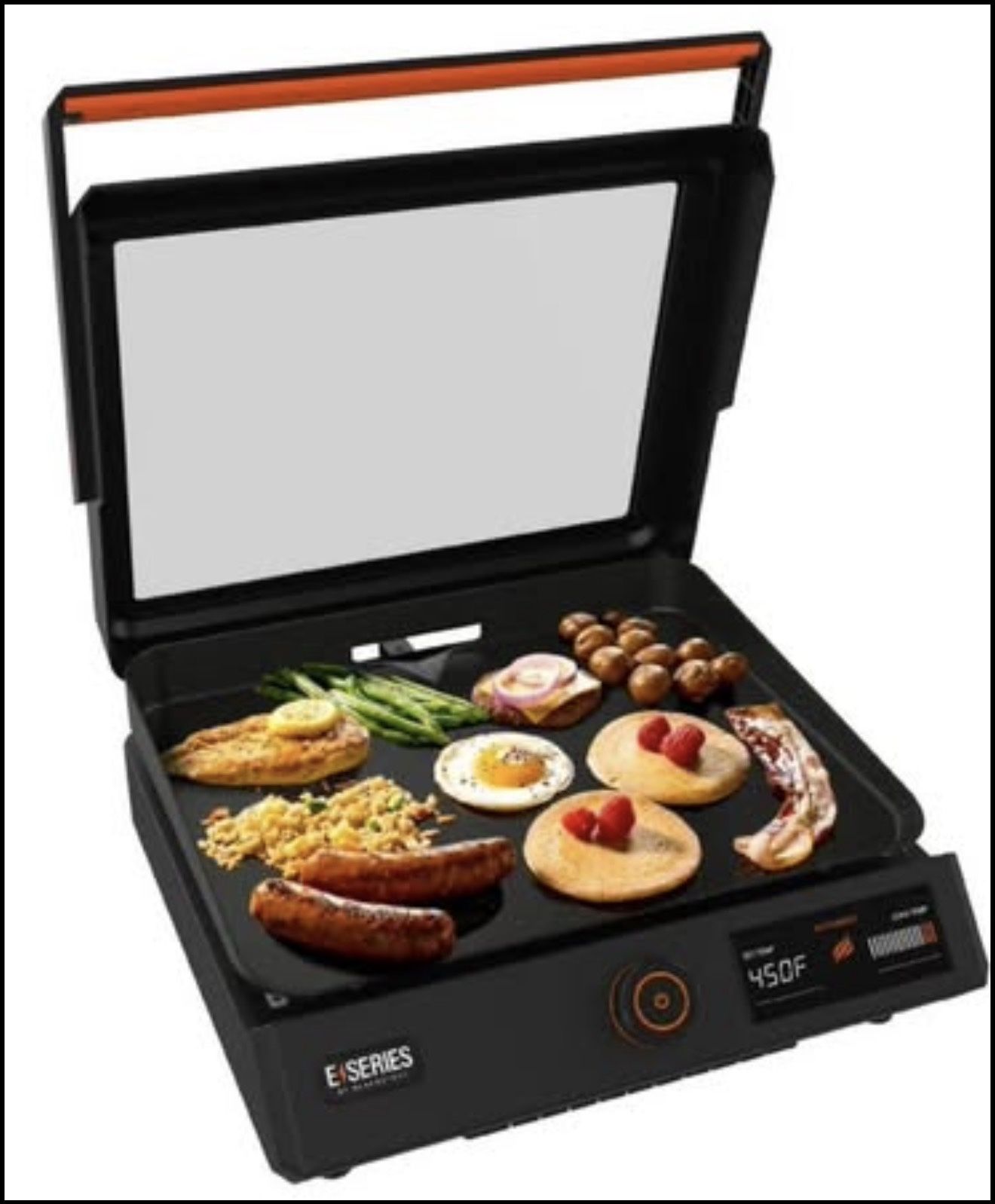 ckstone E-Series 17" Electric Tabletop Griddle with Hood, Black