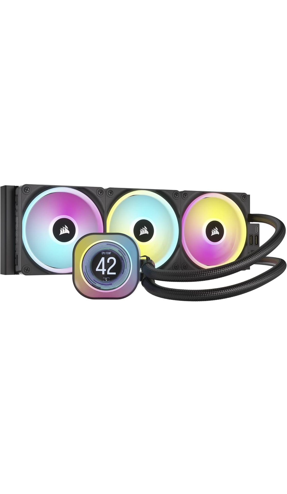 CORSAIR iCUE Link H150i LCD Liquid CPU Cooler - 360mm AIO - QX120 RGB Fans