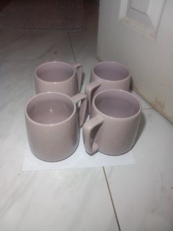 Wild Sage Textured Bark Mug/mauve 18 Oz Set Of 4