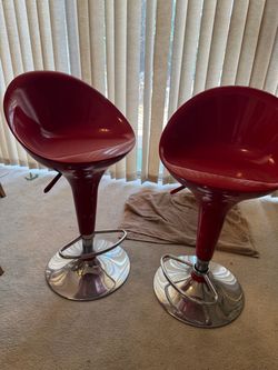 Red Salon Style Bar Chairs