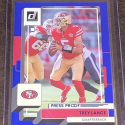 Trey Lance PRESS Proof Blue 49ers