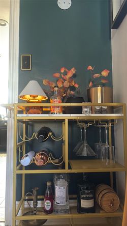 Rechargeable and portable Modern aesthetic Amber Glass Globe Table/shelf/kitchen counter Lamp