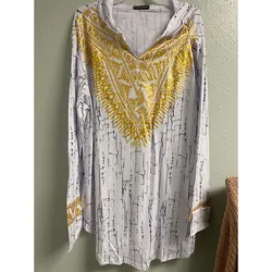 Men's African Print Hooded Shirt- 2XL- NWT-LL