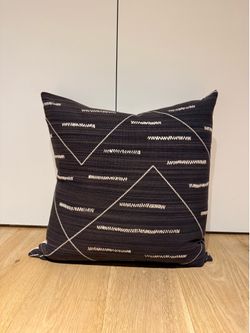 Designer Black & Ivory Geometric Throw Pillow