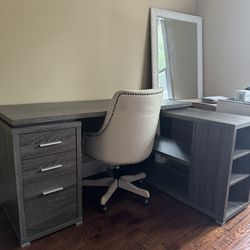Large Modern Grey Desk