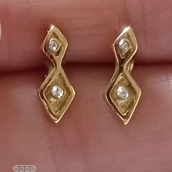 Nordstrom Gold Plated Cz Contempary Earrings