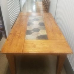 Beautiful & Solid Pine Dining Table - 6 Chairs
