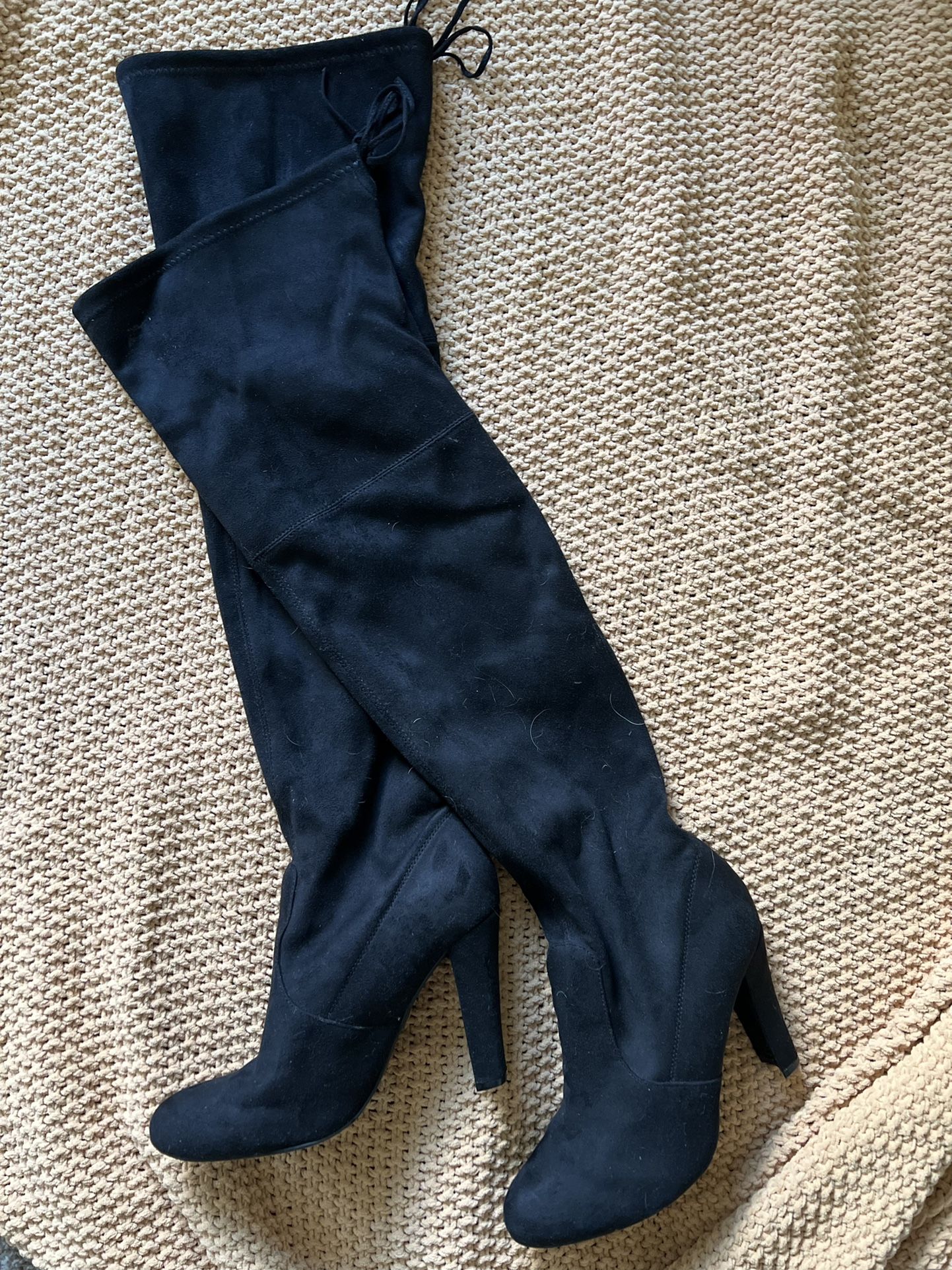 Steve Madden Thigh High Black Boots Size 10