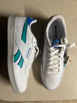 Brand New Reebok Court Advance Unisex . White/Blue/Green 9.5 Men