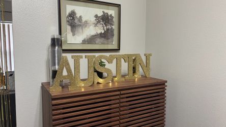 Austin gold glitter letters