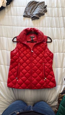 Lauren Ralph Lauren Red Quilted Puffer Vest