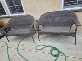 2 Wicker Loveseats – Solid Condition