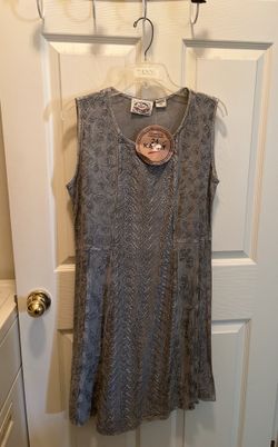 Ladies, silver gray dress