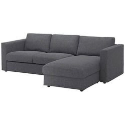 FINNALA Sofa, with Storage Chaise/ Gunnared Medium Gray