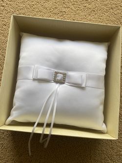 White Ring Bearer Pillow