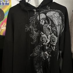 Social Collision Skeleton Fated Destiny Rhinestone Girls Hoodie