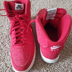 Red Nike Air Force 1 Highs Speckled Size 13
