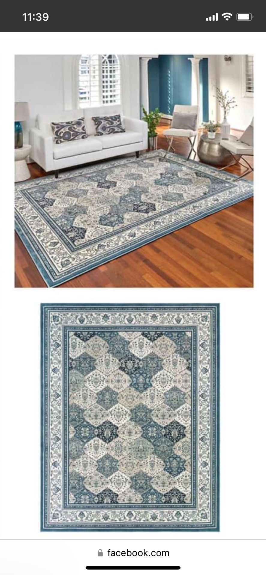 Thomasville Classic Rug 7’10” X 10’ Corbyn Blue STAGED HOME For 2 Months