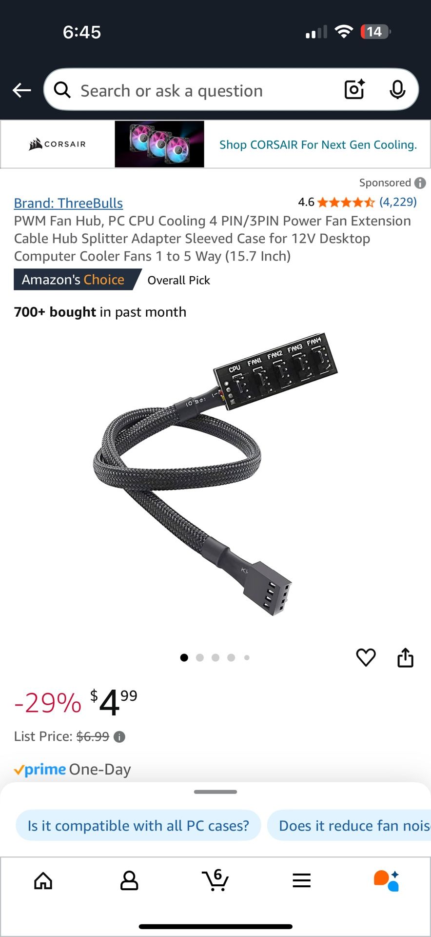 Power fan Extension Cable 